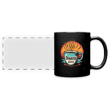 Morgenroutine, Wellness-gewohnheiten, Produktiver - Panorama-Tasse farbig - Schwarz - Vorne