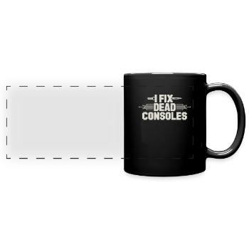 Réparation de jeux rétro Console vintage - Mug panoramique uni - noir - Devant