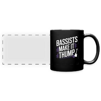Basse, Guitariste, Musicien, Matériel, Funk, Rock, Jazz - Mug panoramique uni - noir - Devant