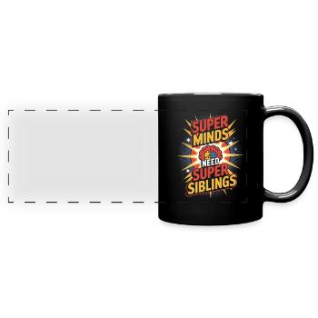 Frères et sœurs autistes - Mug panoramique uni - noir - Devant