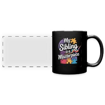 Frères et sœurs autistes - Mug panoramique uni - noir - Devant