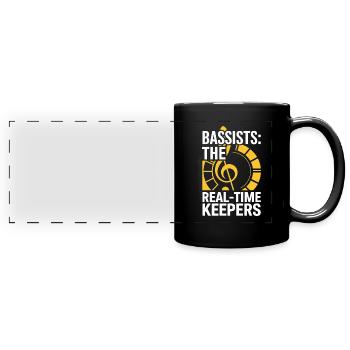 Basse, Guitariste, Musicien, Matériel, Funk, Rock, Jazz - Mug panoramique uni - noir - Devant