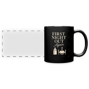 Première soirée de rendez-vous après bébé Nouveaux parents à nouveau - Mug panoramique uni - noir - Devant