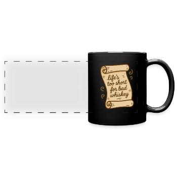 Whisky -liebhaber Verkostungsclub Bourbon Scotch - Panorama-Tasse farbig - Schwarz - Vorne