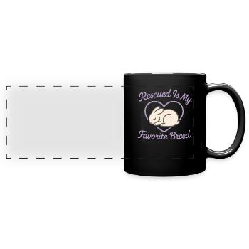 Bunny Mama Kaninchenrettung Adoptiere, Kaufe - Panorama-Tasse farbig - Schwarz - Vorne