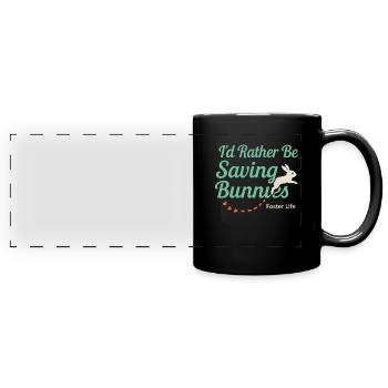 Bunny Mama Kaninchenrettung Adoptiere, Kaufe - Panorama-Tasse farbig - Schwarz - Vorne