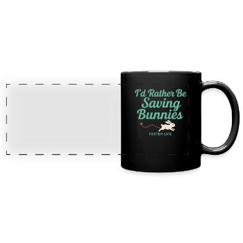 Bunny Mama Kaninchenrettung Adoptiere, Kaufe - Panorama-Tasse farbig - Schwarz - Vorne