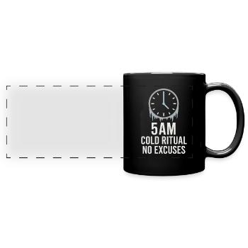 Cold showers Mental hardness Cold exposure - Full Colour Panoramic Mug - black - Front