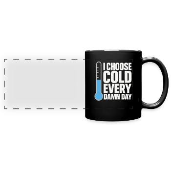 Cold showers Mental hardness Cold exposure - Full Colour Panoramic Mug - black - Front