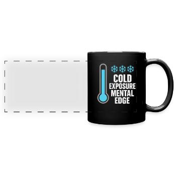 Cold showers Mental hardness Cold exposure - Full Colour Panoramic Mug - black - Front