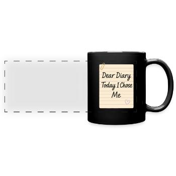 Gratitude Practice Journal Lover Emotional - Full Colour Panoramic Mug - black - Front