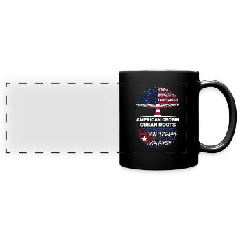 American Grown Cuban Roots Kuba Abstammung - Panorama-Tasse farbig - Schwarz - Vorne