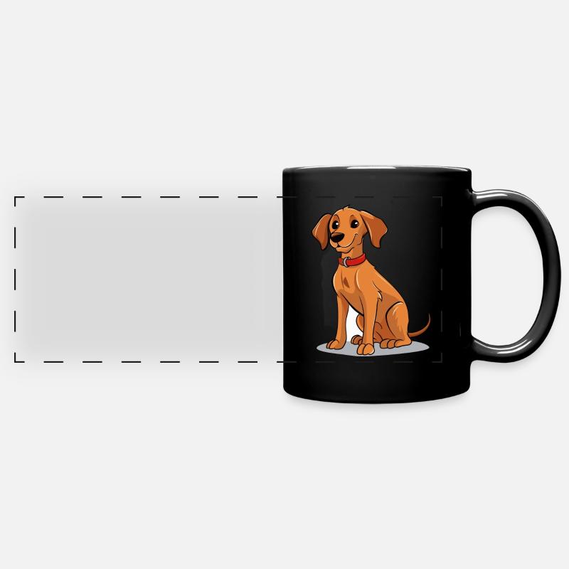 Conception de chien mignon pour les propriétaires de chiens - Mug panoramique uni - noir