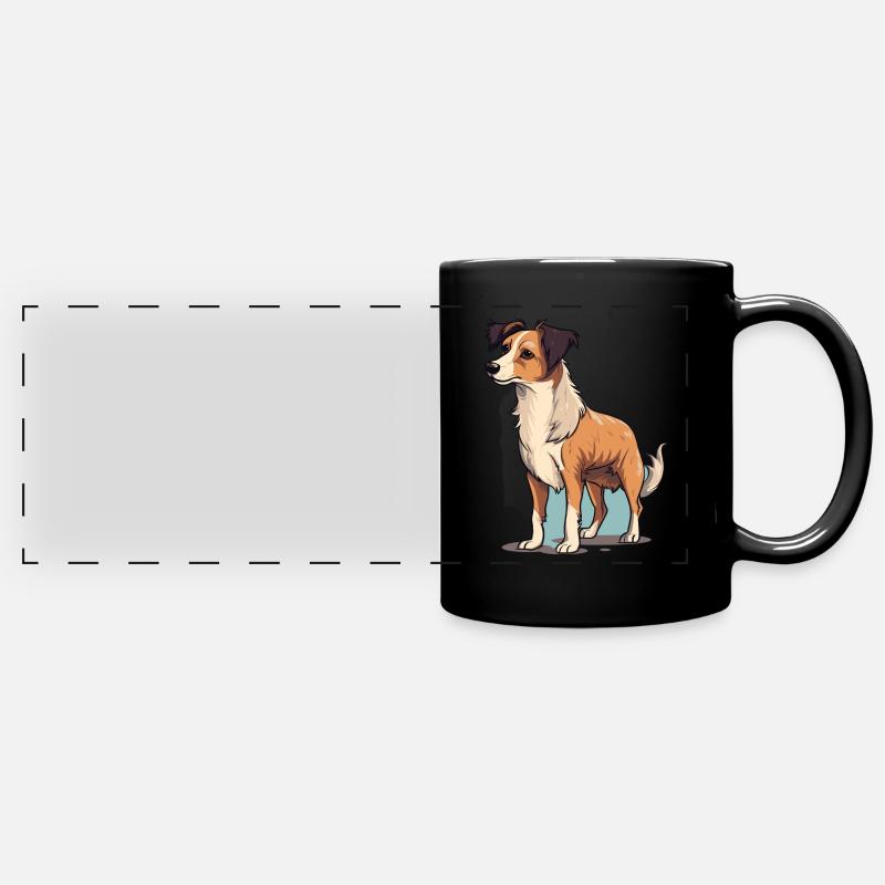 Conception de chien mignon pour les propriétaires de chiens - Mug panoramique uni - noir