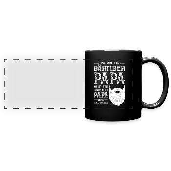 Ich Bin Ein Bärtiger Papa Wie Ein Normaler Papa - Panorama-Tasse farbig - Schwarz - Vorne