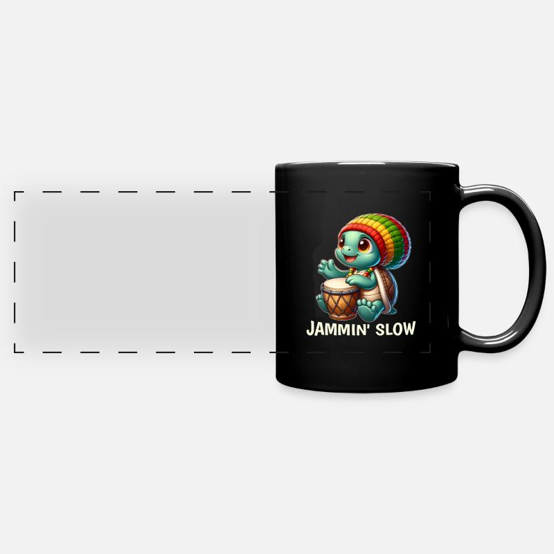 Reggae Turtle - Full Colour Panoramic Mug - black