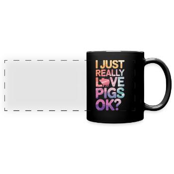 Pig Animal - Full Colour Panoramic Mug - black - Front