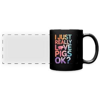 Pig Animal - Full Colour Panoramic Mug - black - Front