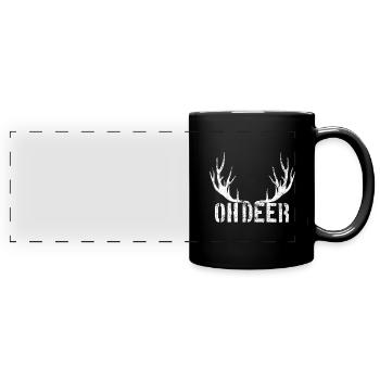 Chemise de chasse au cerf "OH Deer" - Mug panoramique uni - noir - Devant