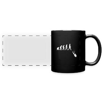 Evolution Tauchen Scuba Diving Taucher Geschenk - Panorama-Tasse farbig - Schwarz - Vorne