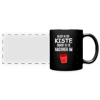 Alles im Eimer - Panorama-Tasse farbig - Schwarz - Vorne