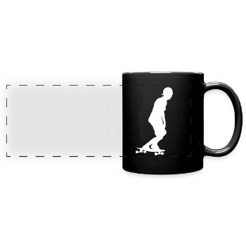 Downhill Longboarding - Panorama-Tasse farbig - Schwarz - Vorne