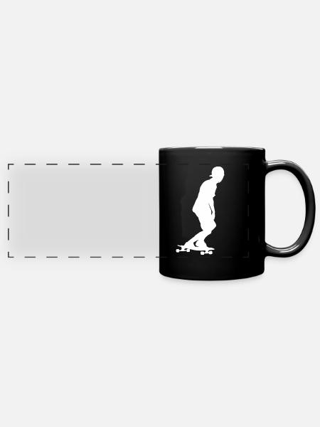 Downhill Longboarding - Panorama-Tasse farbig - Schwarz