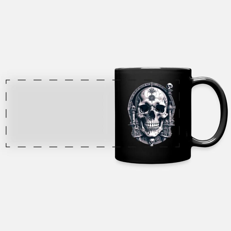 Skull - Full Colour Panoramic Mug - black