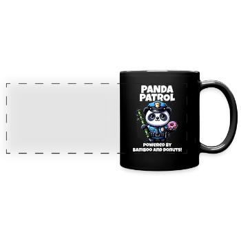 Polizei Panda - Panorama-Tasse farbig - Schwarz - Vorne