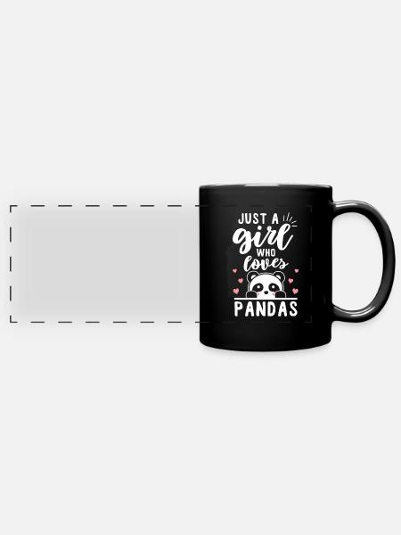 Panda - Panorama-Tasse farbig - Schwarz