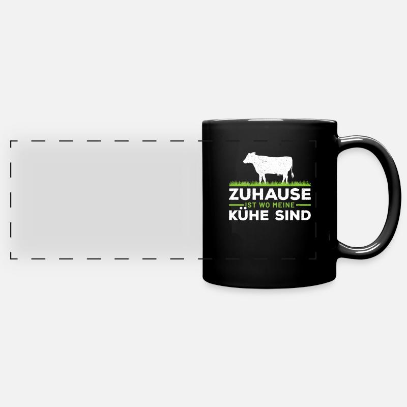 Cow Farmer Tractor Cow Lady Man Mr. Proverbs - Full Colour Panoramic Mug - black