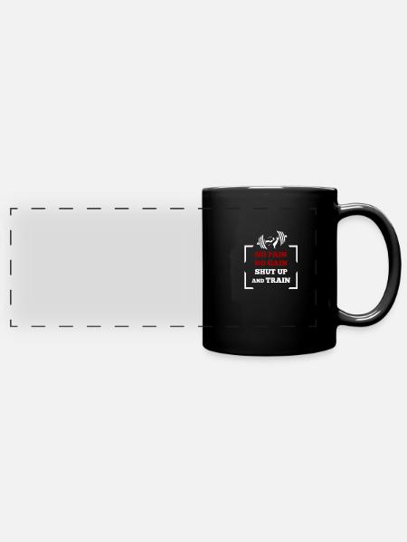 training - Panorama-Tasse farbig - Schwarz
