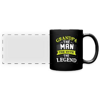 grand-père - Mug panoramique uni - noir - Devant