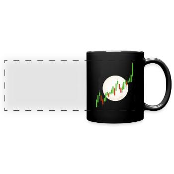 Candlestick Chart Krypto Coin to the Moon Bourse - Mug panoramique uni - noir - Devant