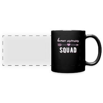 HR Squad, Süße Personalgeschenke, hr lustig, - Panorama-Tasse farbig - Schwarz - Vorne