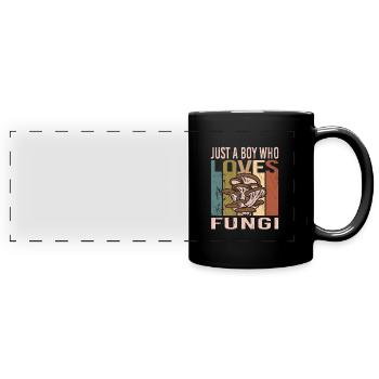 Cueillette de champignons - Mug panoramique uni - noir - Devant