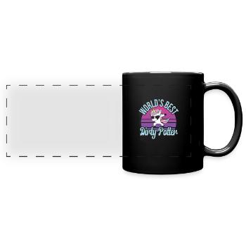 Faire de la poterie - Mug panoramique uni - noir - Devant
