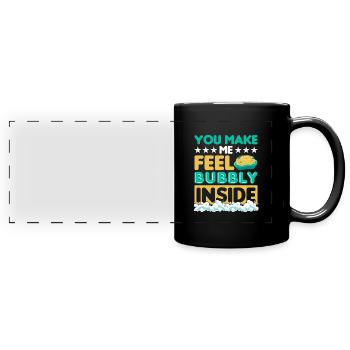 Seife machen - Panorama-Tasse farbig - Schwarz - Vorne