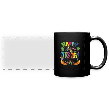 Oui Jour - Mug panoramique uni - noir - Devant
