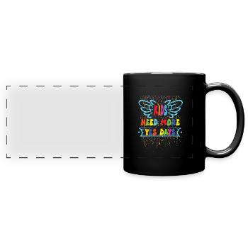 Oui Jour - Mug panoramique uni - noir - Devant