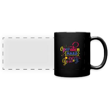 Oui Jour - Mug panoramique uni - noir - Devant
