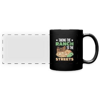 Lotissements dans la ville - Mug panoramique uni - noir - Devant