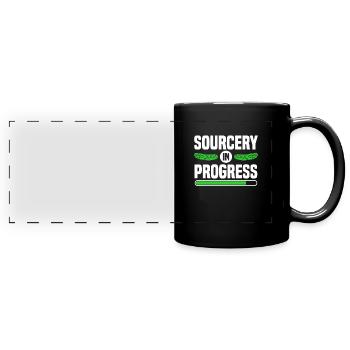 Gurken - Panorama-Tasse farbig - Schwarz - Vorne