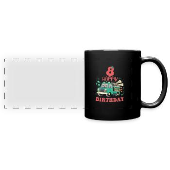 8e anniversaire les gars - Mug panoramique uni - noir - Devant