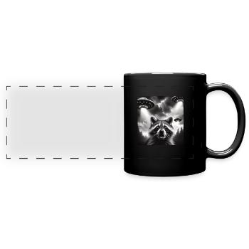 Raton laveur - Mug panoramique uni - noir - Devant