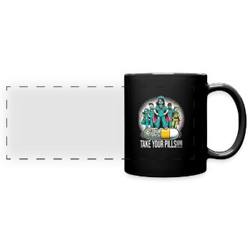 Altenpflegerin - Panorama-Tasse farbig - Schwarz - Vorne