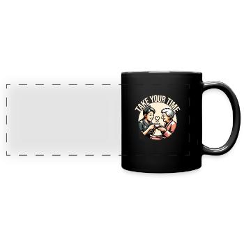 Altenpflegerin - Panorama-Tasse farbig - Schwarz - Vorne