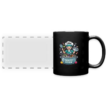 Altenpflegerin - Panorama-Tasse farbig - Schwarz - Vorne
