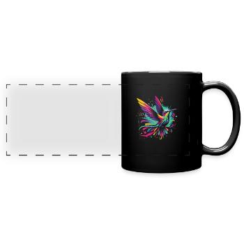 Exotisch - Panorama-Tasse farbig - Schwarz - Vorne