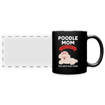 Pudel Pudel Mama Pudel Geschenk - Panorama-Tasse farbig - Schwarz - Vorne